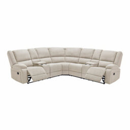 More4Homes Praga Corner Fabric Recliner Sofa Beige - thumbnail 3