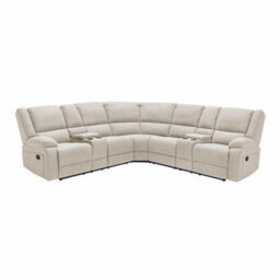 More4Homes Praga Corner Fabric Recliner Sofa Beige - thumbnail 2
