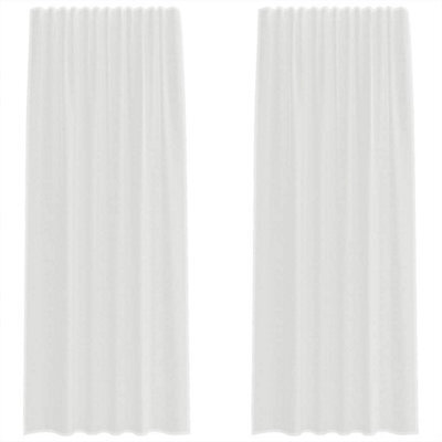 Berkfield Durable Voile Curtains With Rod Pockets 2 Pcs White - image 1