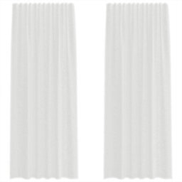 Berkfield Durable Voile Curtains With Rod Pockets 2 Pcs White