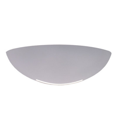 Harper Living Ceramic Wall Light Open Bowl Shaped, White Paintable Finish - image 1