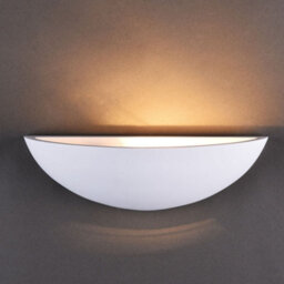 Harper Living Ceramic Wall Light Open Bowl Shaped, White Paintable Finish - thumbnail 2