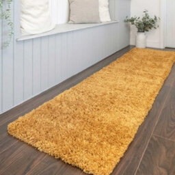 Loomed Yellow Ochre Soft Shaggy Runner Rug 60X240Cm - thumbnail 5