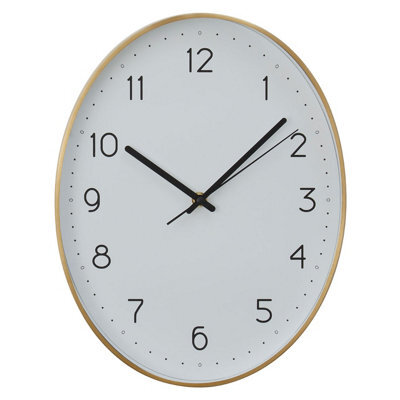 Orsina Elko Oval Wall Clock With Gold Finish - image 1