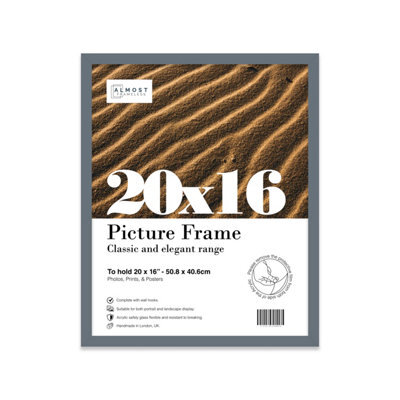 20X16 Grey Picture Frame (40.6 X 50.8Cm) Poster, Photo, Artwork, Gallery Wall Or Print - image 1