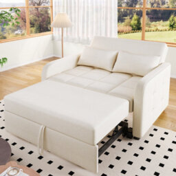 Matteo Multifunctional Folding Sofa Bed - Compact Daybed For Small Spaces, Off White - thumbnail 1