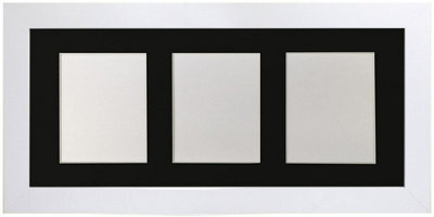Frames By Post Metro White Frame With Black Mount For 3 Image Sizes 7 X 5 Inch - image 1