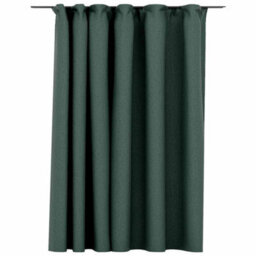 Walplus Linen-Look Blackout Curtain With Hooks Green 290X245 Cm - thumbnail 2