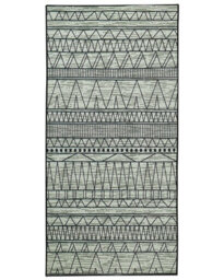 Beliani Geometric Rug 80 X 150 Cm - Black And Grey Polyester Low Pile - thumbnail 1