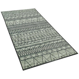 Beliani Geometric Rug 80 X 150 Cm - Black And Grey Polyester Low Pile - thumbnail 3