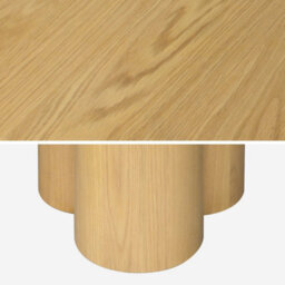 Sweeek - 4-Seater Round Dining Table Rubberwood And Oak Veneer Leonore Natural 130X130X73 Cm - thumbnail 3