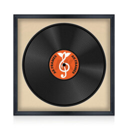 "16X16"" Black Classic Vinyl Record Frame With Ivory Mount For 12 Inch Lp Disc - Ak Frames"