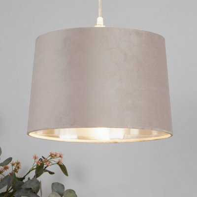 Lighting Collection Stone Luxe Drum Pendant Light Shade With Metallic Inner Lining - image 1