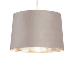 Lighting Collection Stone Luxe Drum Pendant Light Shade With Metallic Inner Lining - thumbnail 2