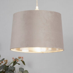 Lighting Collection Stone Luxe Drum Pendant Light Shade With Metallic Inner Lining - thumbnail 1