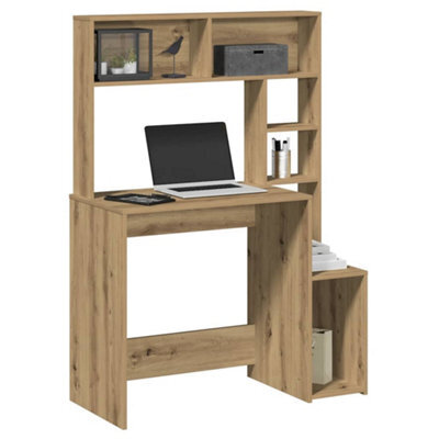 Berkfield Desk With Shelves Artisan Oak 100X45X140 Cm Engineered Wood - image 1