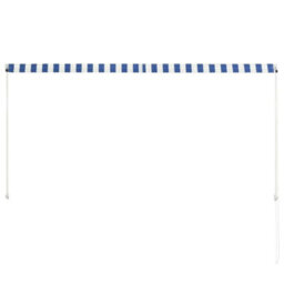 Walplus Retractable Awning Garden Sun Shade Canopy Gazebo For Back Door, Porch, Patio 250X150 Cm Blue And White - thumbnail 5