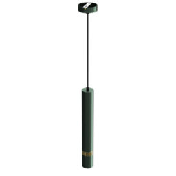 Milagro Joker Contemporary Pendant Lamp 1Xgu10 Hand Made Cylindrical Style Light Finished In Green With Striking Gold Detail - thumbnail 8