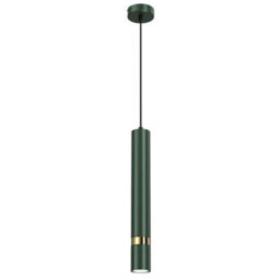 Milagro Joker Contemporary Pendant Lamp 1Xgu10 Hand Made Cylindrical Style Light Finished In Green With Striking Gold Detail - thumbnail 5