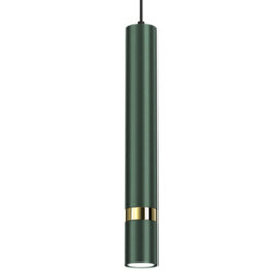 Milagro Joker Contemporary Pendant Lamp 1Xgu10 Hand Made Cylindrical Style Light Finished In Green With Striking Gold Detail - thumbnail 4