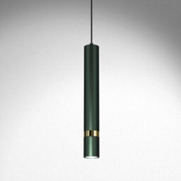 Milagro Joker Contemporary Pendant Lamp 1Xgu10 Hand Made Cylindrical Style Light Finished In Green With Striking Gold Detail - thumbnail 2