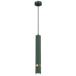 Milagro Joker Contemporary Pendant Lamp 1Xgu10 Hand Made Cylindrical Style Light Finished In Green With Striking Gold Detail - thumbnail 7