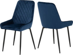Seconique Athens Rectangular Dining Set With Avery Chairs - Medium Oak Effect/black/sapphire Blue Velvet - thumbnail 8