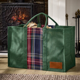 Dibor Tartan Plaid Garden Green Jute Bag - thumbnail 1