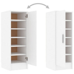 Vidaxl Shoe Cabinet White 32X35X92 Cm Engineered Wood - thumbnail 6