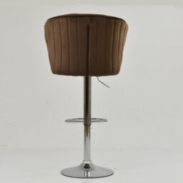 Lakeland Furniture Asham Mocha Brown Velvet Chrome Gas Lift Base Bar Stool - thumbnail 6