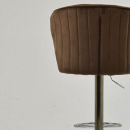 Lakeland Furniture Asham Mocha Brown Velvet Chrome Gas Lift Base Bar Stool - thumbnail 8