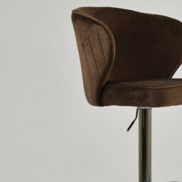 Lakeland Furniture Asham Mocha Brown Velvet Chrome Gas Lift Base Bar Stool - thumbnail 7