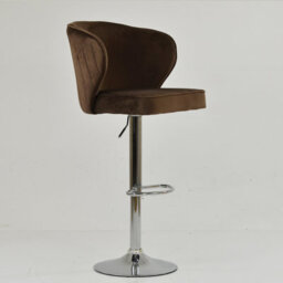 Lakeland Furniture Asham Mocha Brown Velvet Chrome Gas Lift Base Bar Stool - thumbnail 4