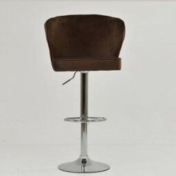 Lakeland Furniture Asham Mocha Brown Velvet Chrome Gas Lift Base Bar Stool - thumbnail 3