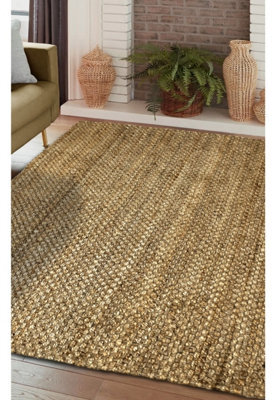 Melrose Modern Style Rugs Relay Natural Jute Hardwearing Durable Indoor Style Medium Area Living Room 10mm Pile Height - 100X150Cm - image 1