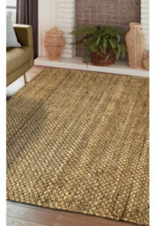 Melrose Modern Style Rugs Relay Natural Jute Hardwearing Durable Indoor Style Medium Area Living Room 10mm Pile Height - 100X150Cm - thumbnail 1