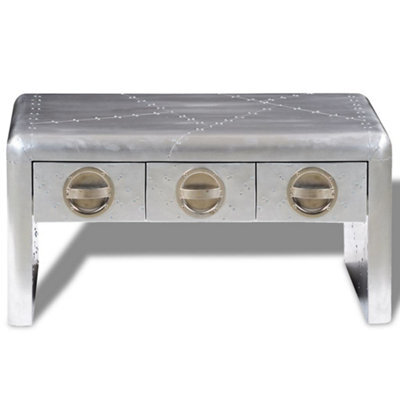 Berkfield Durable Aviator Coffee Table 3 Drawers Vintage Aircraft Airman Style - image 1