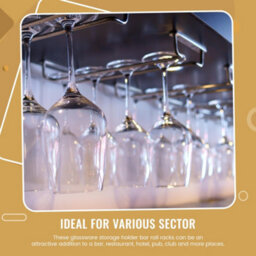 We Can Source It  Chrome Wine Glass Hanger Rack 10 Inch Under Cabinet Storage Holder Bar Rail Pack Of 1 Heavy Duty Glass Holder - thumbnail 5