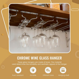 We Can Source It  Chrome Wine Glass Hanger Rack 10 Inch Under Cabinet Storage Holder Bar Rail Pack Of 1 Heavy Duty Glass Holder - thumbnail 3
