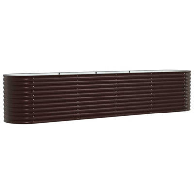Berkfield Modern Garden Raised Bed Brown 400 X 80 X 81 Cm Steel
