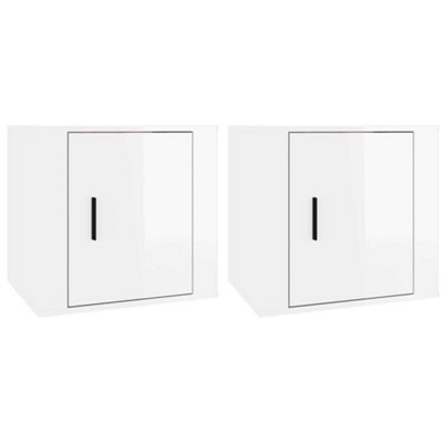 Berkfield Elegant Bedside Cabinets 2 Pcs High Gloss White 50X39X47 Cm - image 1