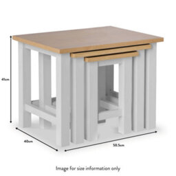 Farro Grey Nest Of 3 Tables - Painted With Oak Top - Fully Assembled By Roseland Furniture - thumbnail 8