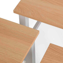 Farro Grey Nest Of 3 Tables - Painted With Oak Top - Fully Assembled By Roseland Furniture - thumbnail 6
