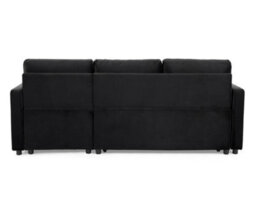 Home Detail Dorset 3 Seater Pull-Out Reversible Chaise Sofa Bed, Black Velvet - thumbnail 7