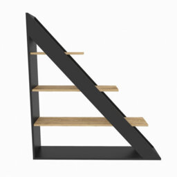 Decorotika Pisagor Corner Bookcase Shelving Unit Black & Oak - thumbnail 7