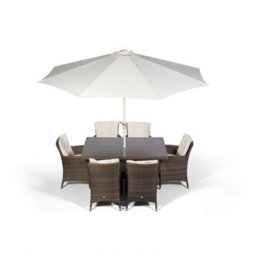 That's Furniture Savannah Rectangular 6 Seater Rattan Patio Dining Set - Brown - thumbnail 4