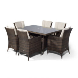 That's Furniture Savannah Rectangular 6 Seater Rattan Patio Dining Set - Brown - thumbnail 6