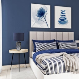 Happy Homewares Modern Navy Blue And Smoked Grey Marble Snowflake Glass Table Lamp With Shade - thumbnail 6