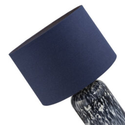 Happy Homewares Modern Navy Blue And Smoked Grey Marble Snowflake Glass Table Lamp With Shade - thumbnail 3