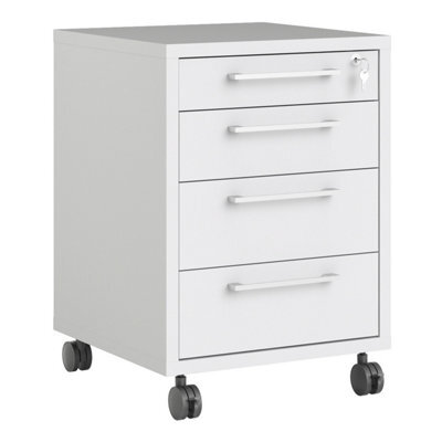 Furniture To Go Prima Mobile 4 Drawer Cabinet In White - image 1